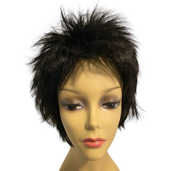 Spikey Razor Layered Wig Jet Black for Women One Size NWT - Picture 7 of 15